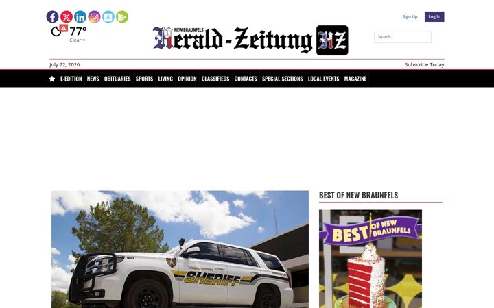 Snímek obrazovky herald-zeitung.com