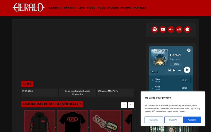 Screenshot of herald.ee