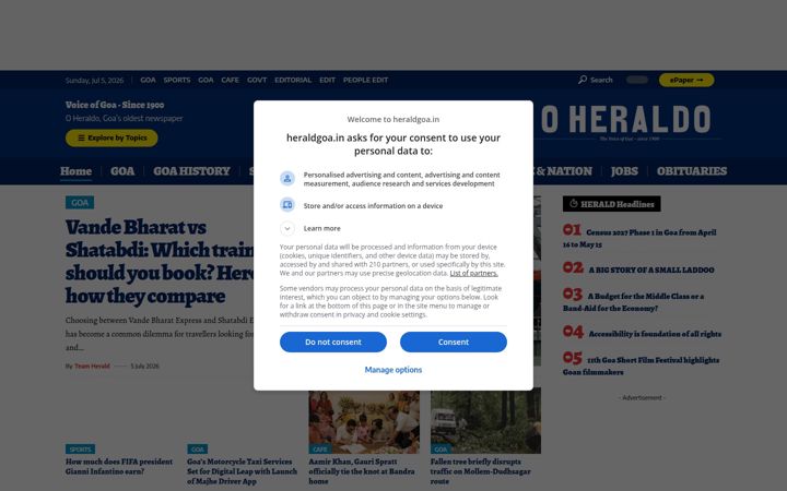 Screenshot of heraldgoa.in