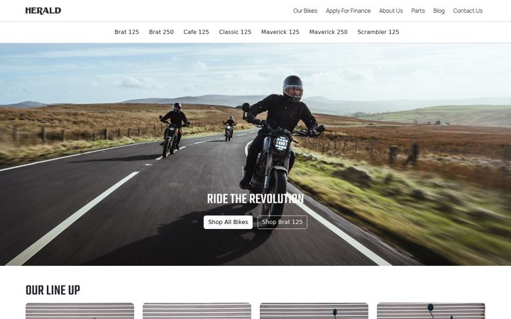 Screenshot of heraldmotorcompany.com
