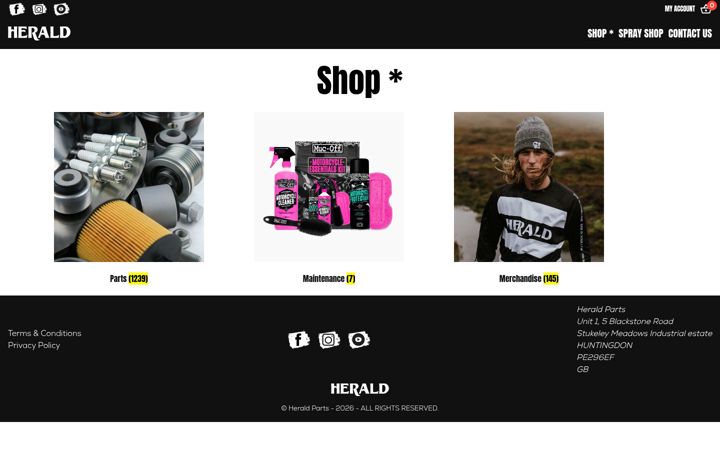 Screenshot of heraldparts.com