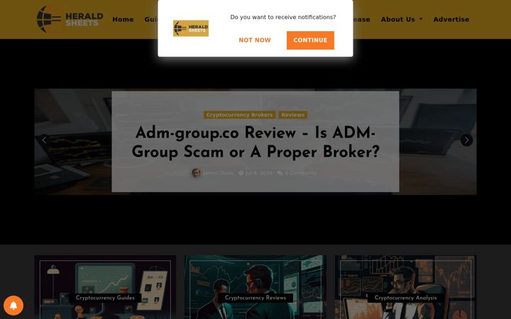 Screenshot of heraldsheets.com