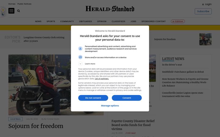Screenshot of heraldstandard.com