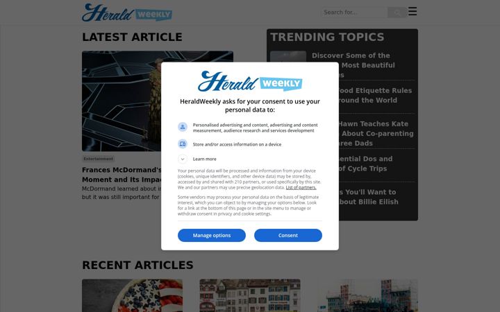 Screenshot of heraldweekly.com