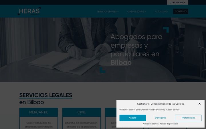 Screenshot of herasabogados.com