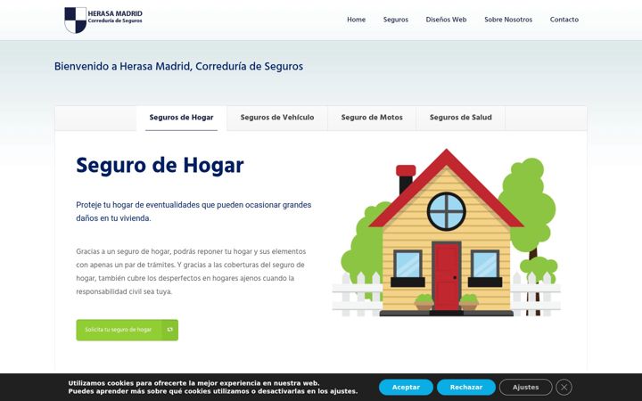 Screenshot of herasaseguros.com