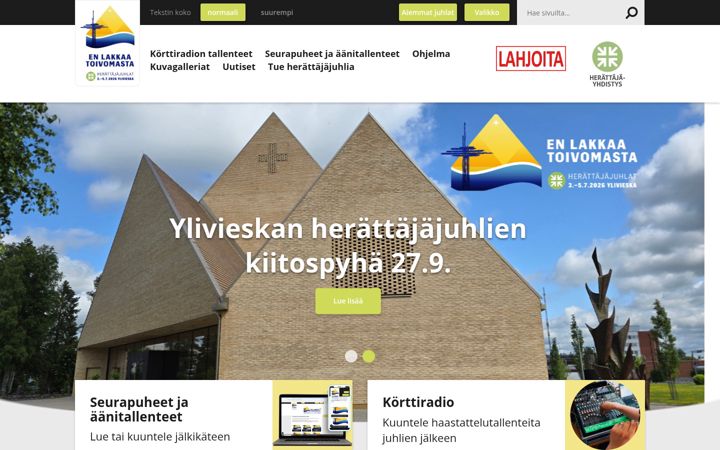 Screenshot of herattajajuhlat.fi