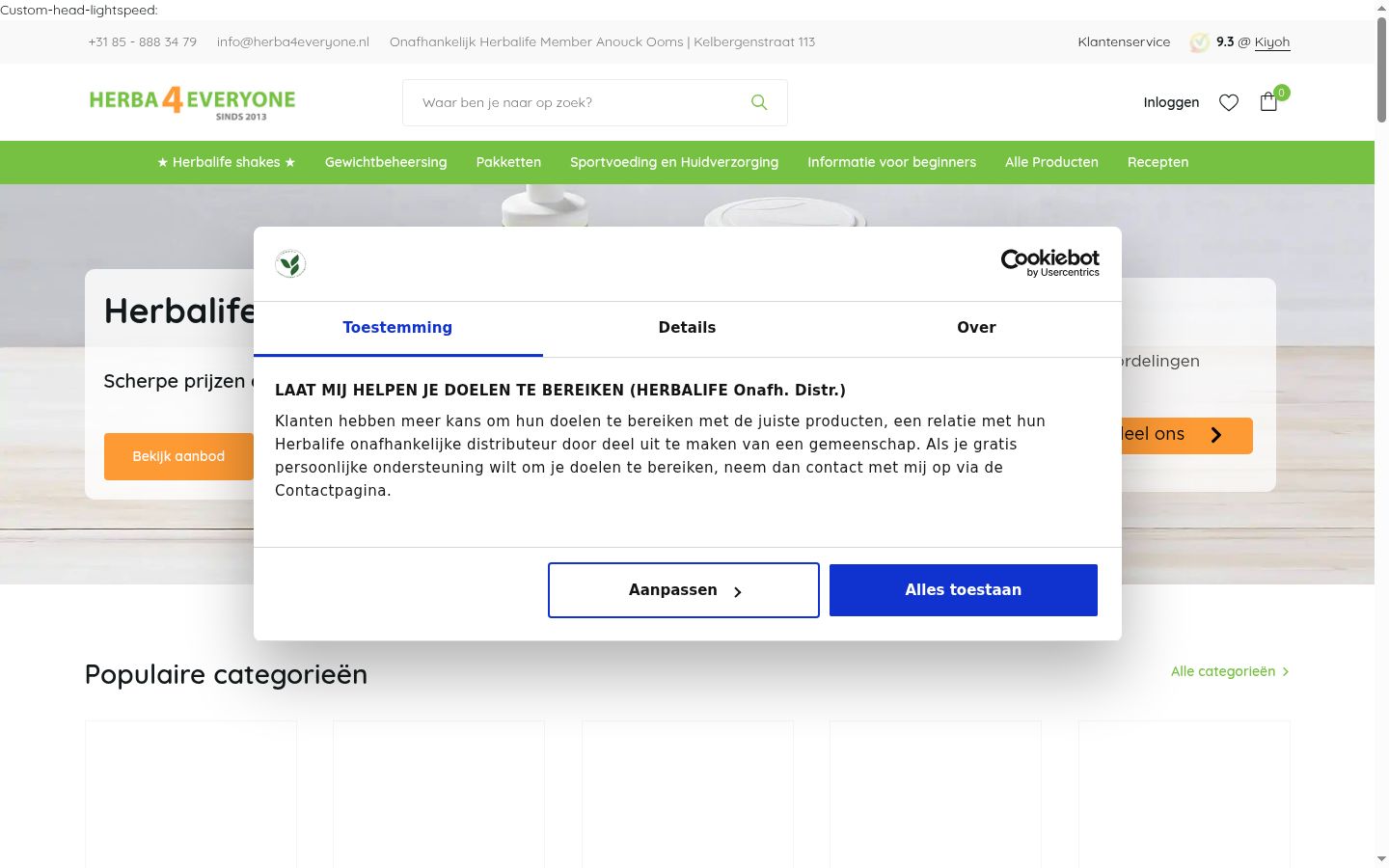 Snímek obrazovky baneru souhlasu zobrazeného před jakoukoli interakcí