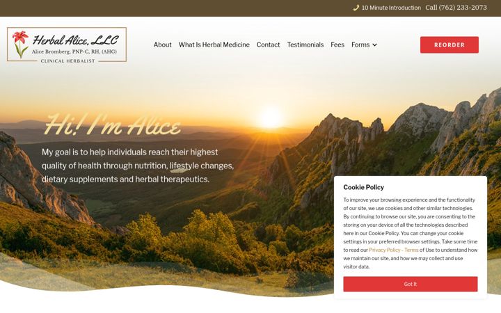 Screenshot of herbalalicellc.com
