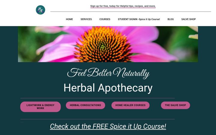 Screenshot of herbalapothecary.ca