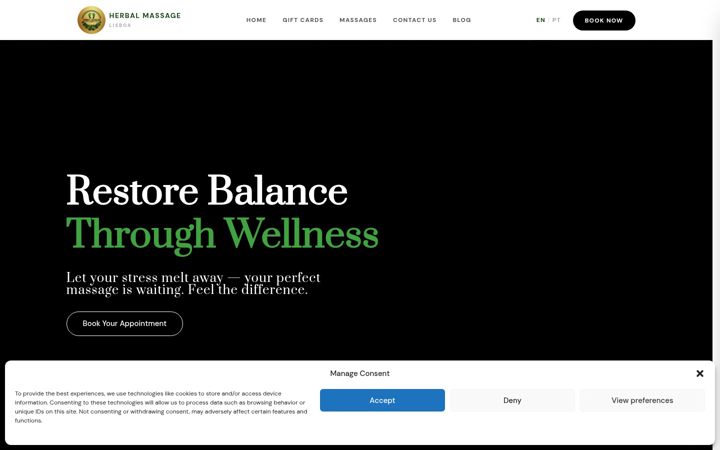 Screenshot of herbalmassagelisboa.com
