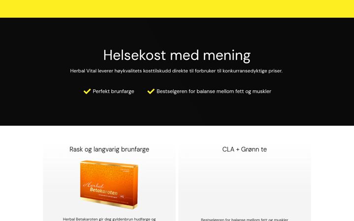 Screenshot of herbalvital.no