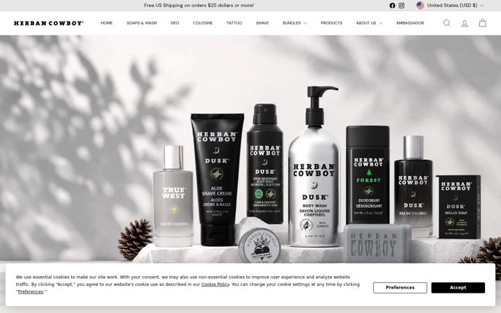 Screenshot of herbancowboy.com