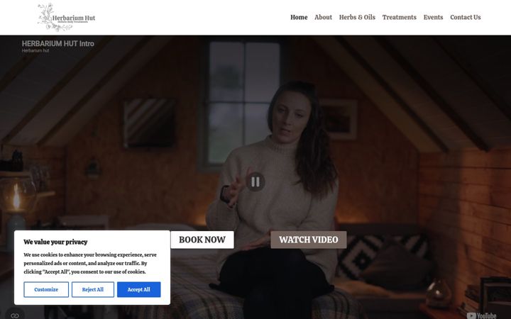 Screenshot of herbariumhut.co.uk