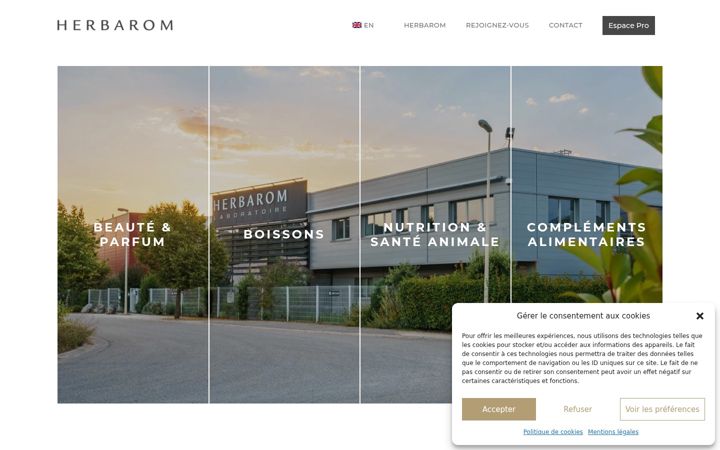 Screenshot of herbarom-groupe.com