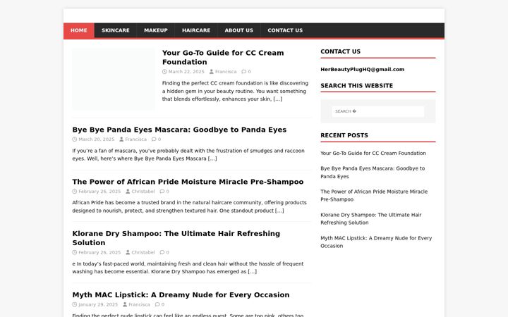 Screenshot of herbeautyplug.com