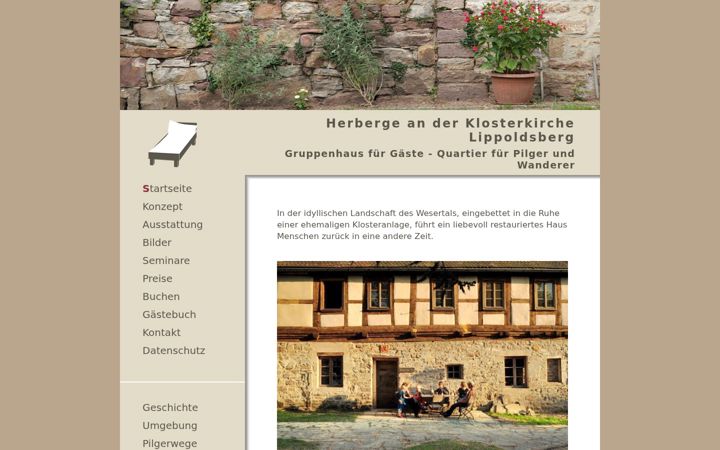 Screenshot of herberge-klosterkirche.de
