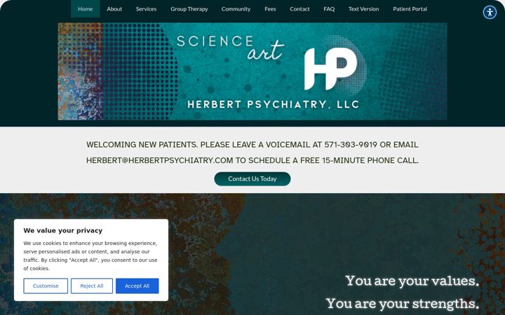 Screenshot of herbertpsychiatry.com