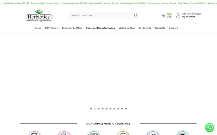 Screenshot of herbiotics.com.pk