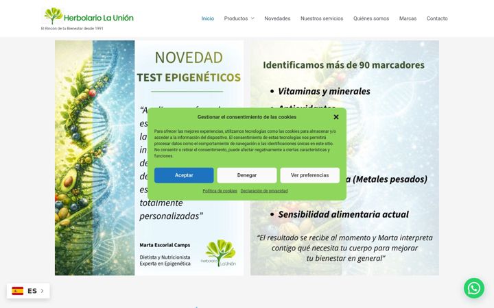 Screenshot of herbolariolaunion.com