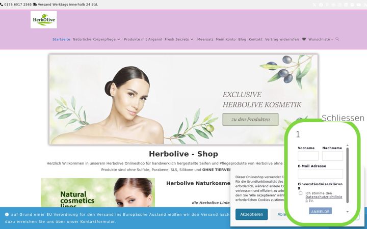 Screenshot of herbolive-shop.de