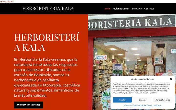 Screenshot of herboristeriakala.com