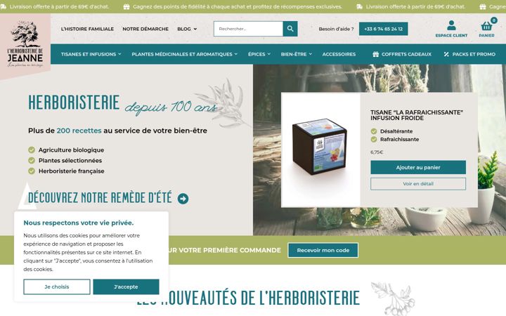 Screenshot of herboristerie-de-jeanne.fr