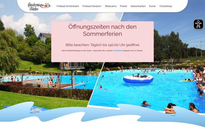 Screenshot of herborner-baeder.de