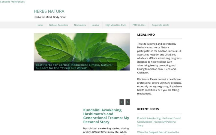 Screenshot of herbsnatura.com