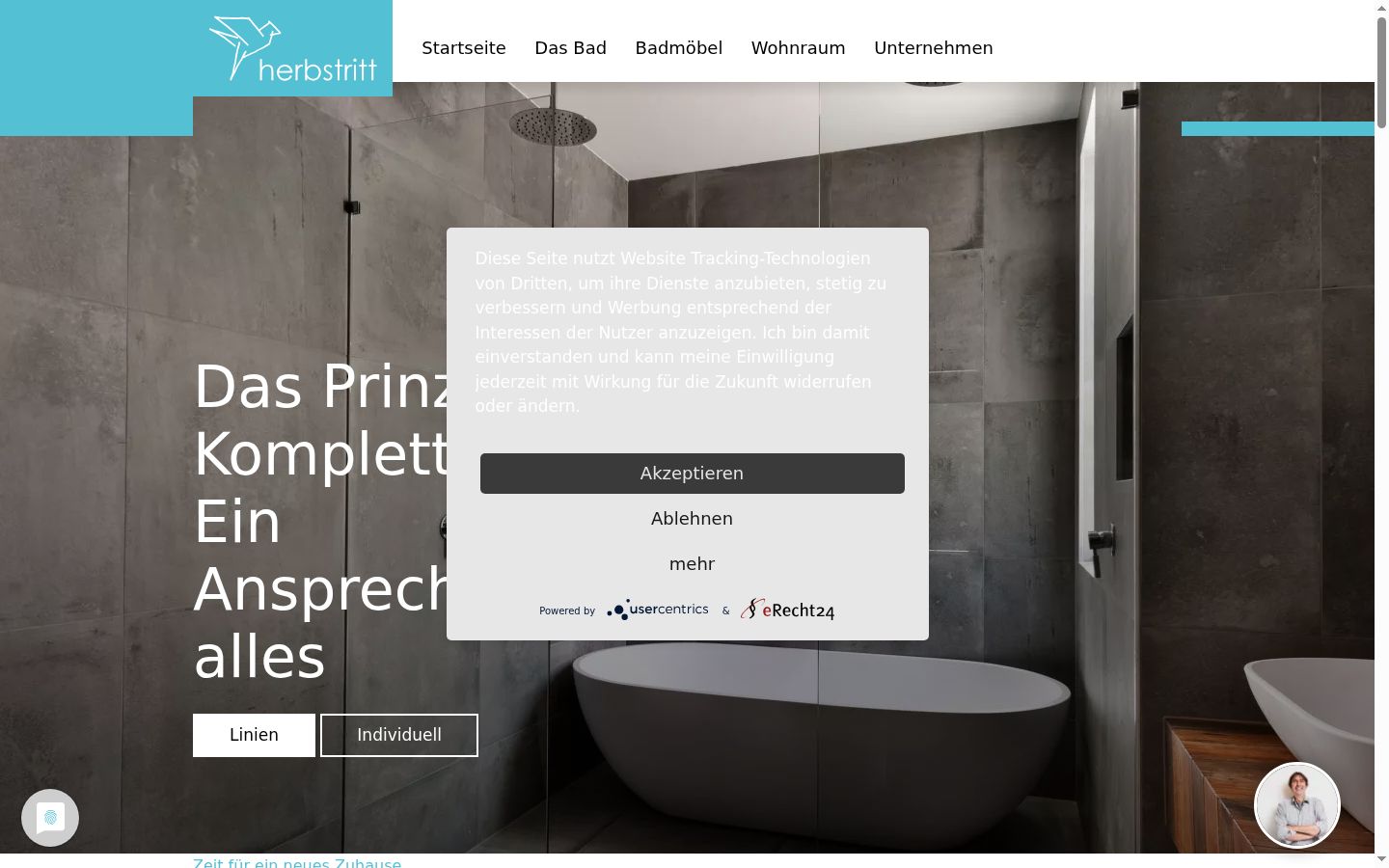 Screenshot del banner di consenso mostrato prima di qualsiasi interazione