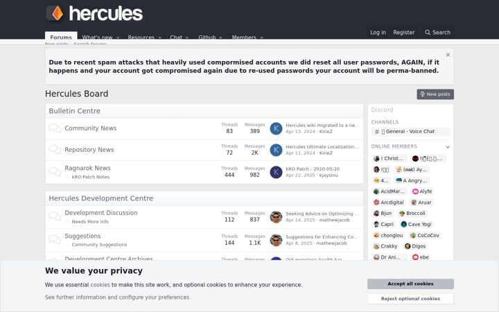 Screenshot of herc.ws