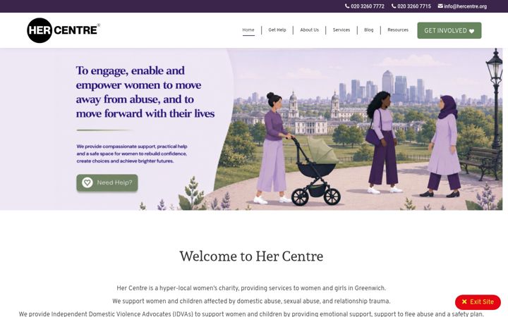 Screenshot of hercentre.org