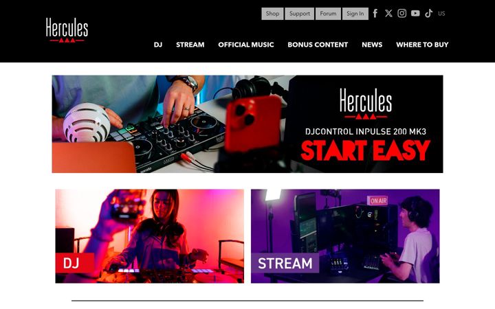 Screenshot of hercules.com