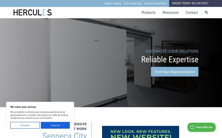 Screenshot of herculesdoors.com