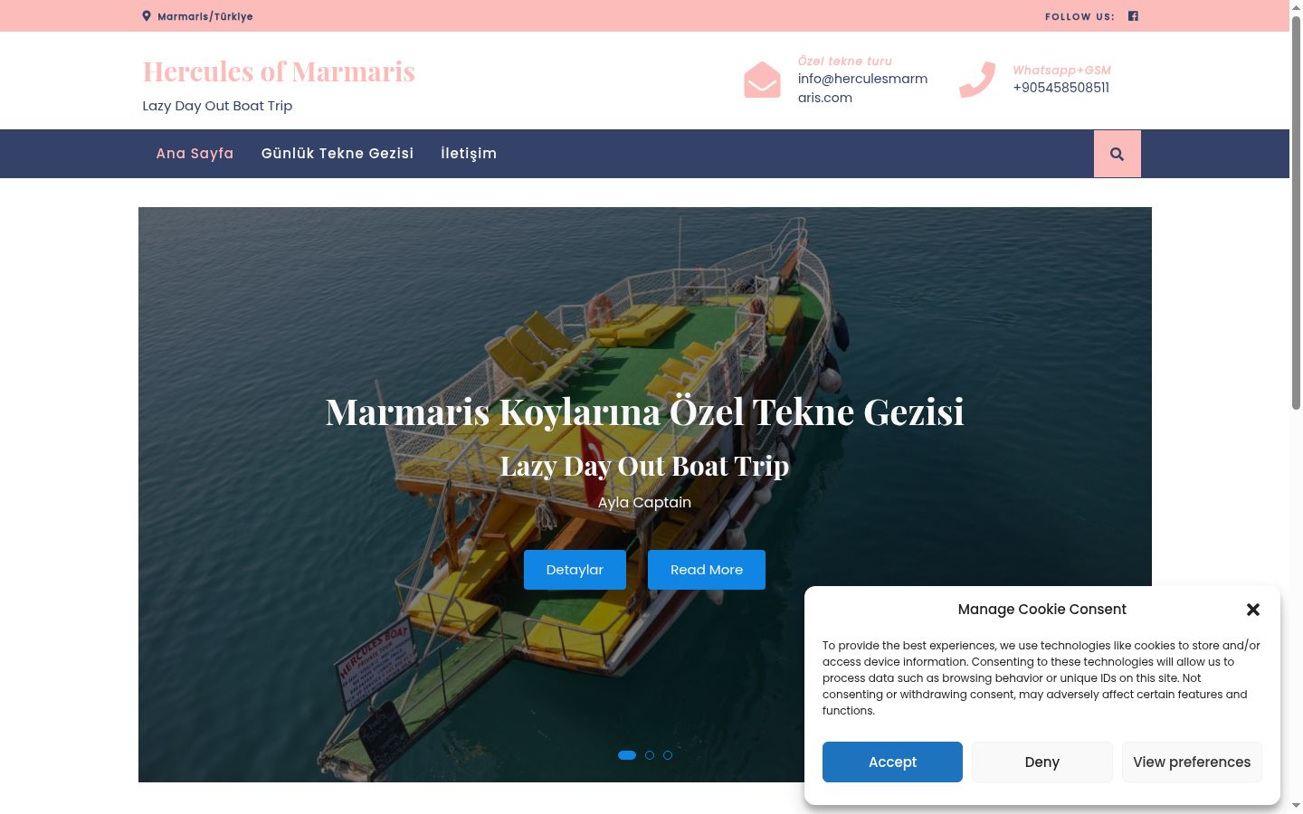 Screenshot del banner di consenso mostrato prima di qualsiasi interazione