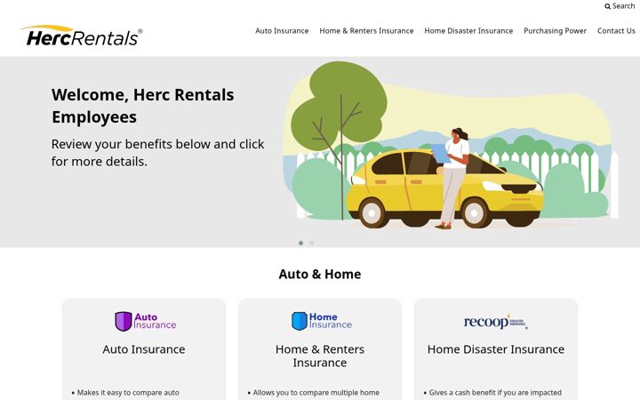 Screenshot of hercvoluntarybenefits.com