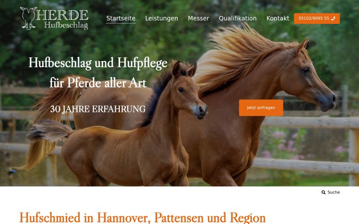 Screenshot of herde-hufbeschlag.de