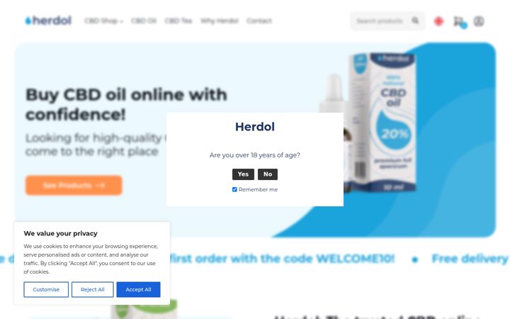 Screenshot of herdol.com