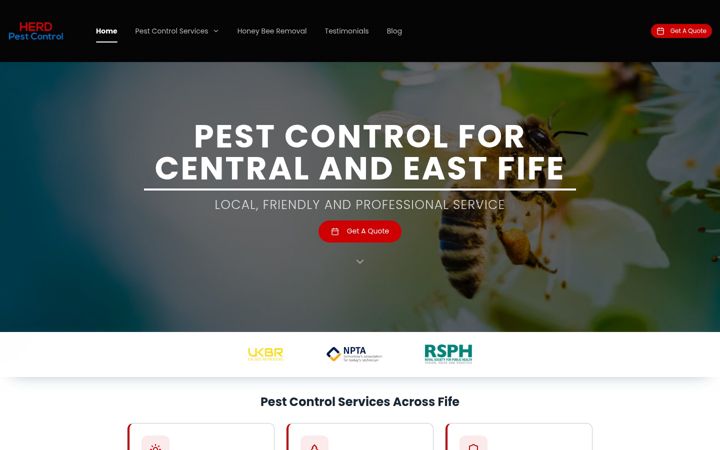 Screenshot of herdpestcontrol.com