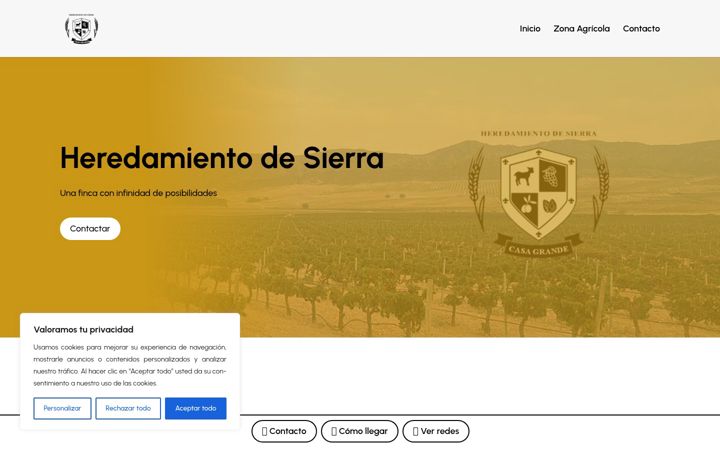 Screenshot of heredamientodesierra.es