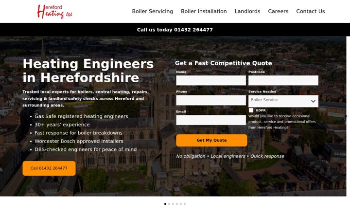 Screenshot of herefordheating.co.uk