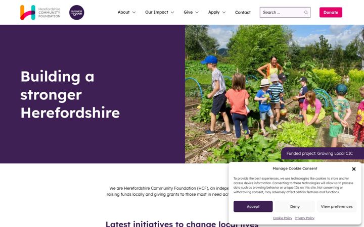 Screenshot of herefordshirecf.org