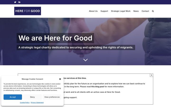 Screenshot of hereforgoodlaw.org