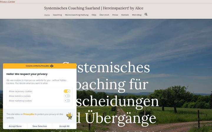 Screenshot of hereinspaziertbyalice.de