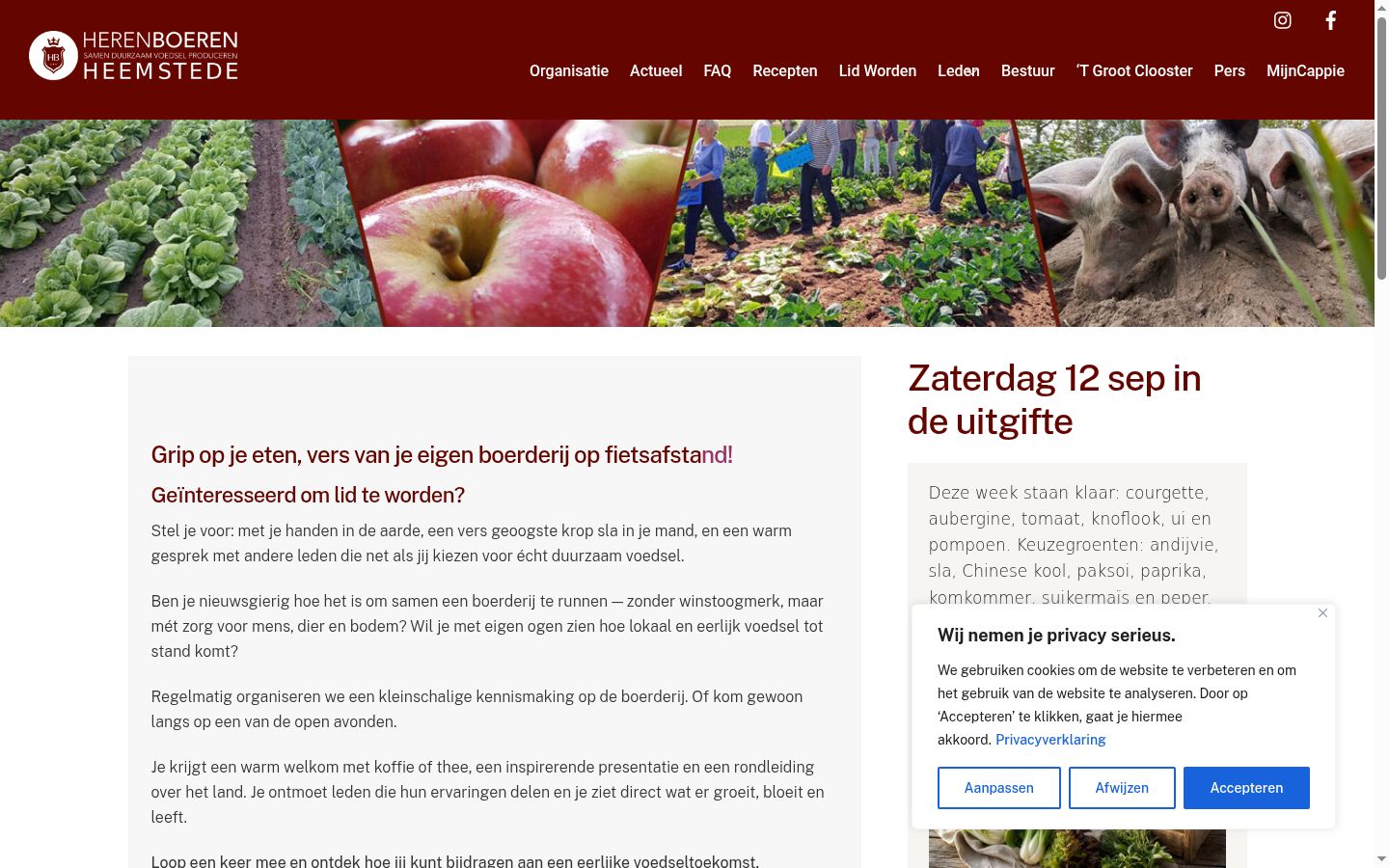 Screenshot des Einwilligungsbanners vor jeglicher Interaktion