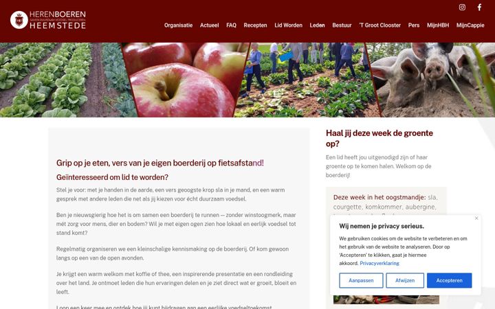 Screenshot of herenboerenheemstede.nl