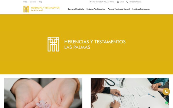 Screenshot of herenciasytestamentoslaspalmas.com