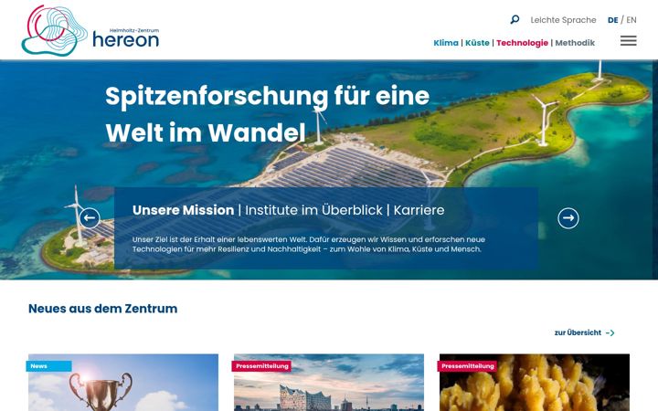 Screenshot of hereon.de