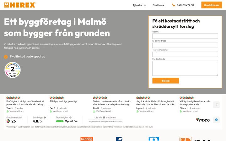 Screenshot of herex.se