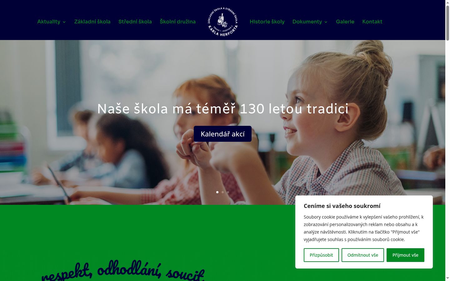 Snimka zaslona bannera za privolu prikazanog prije bilo kakve interakcije